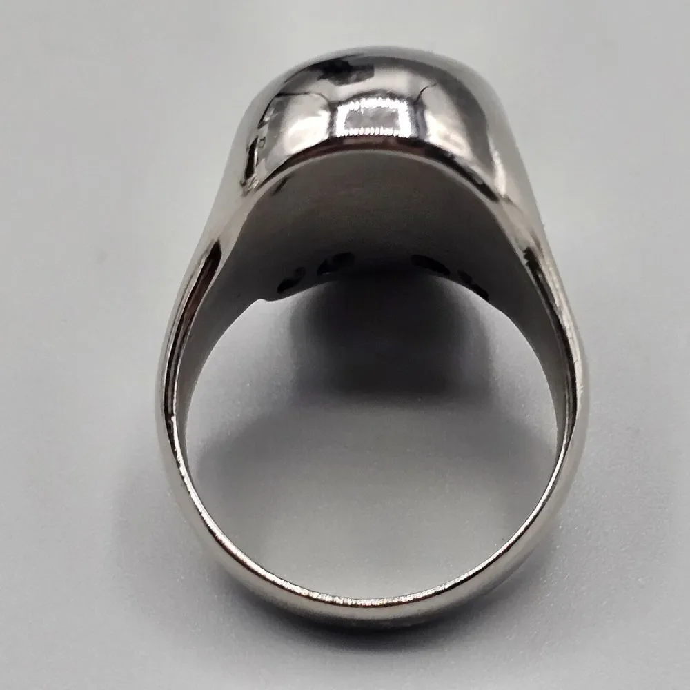 Mens Skull Biker Ring Stainless Steel Gothic Figural Metal Halloween 3D Size 10